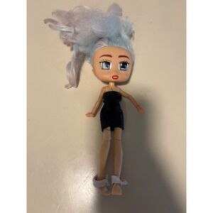 Boxy Girls Fashion Doll Blue Pink Hair Black Dress 8 Inch Articulated Toy